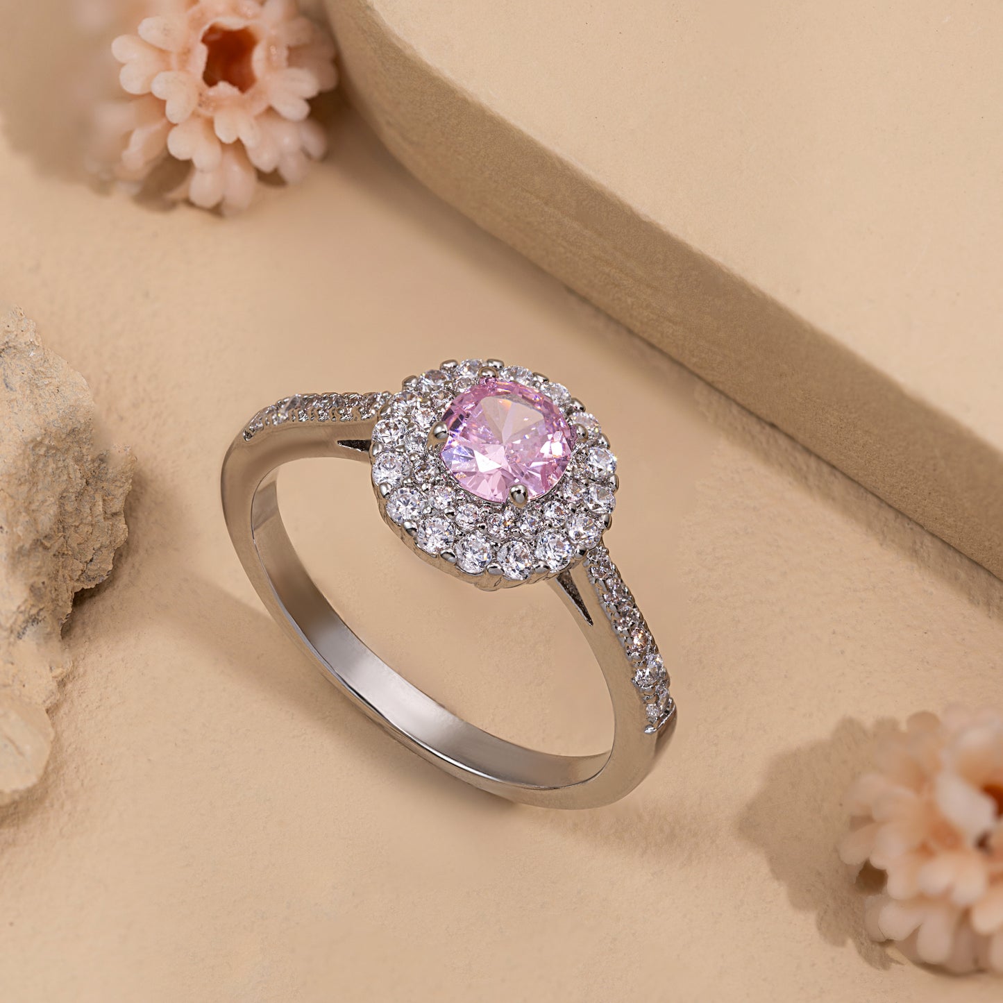 Radiant Halo Round Ring
