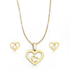 Gold Heart Necklace & Earrings Set