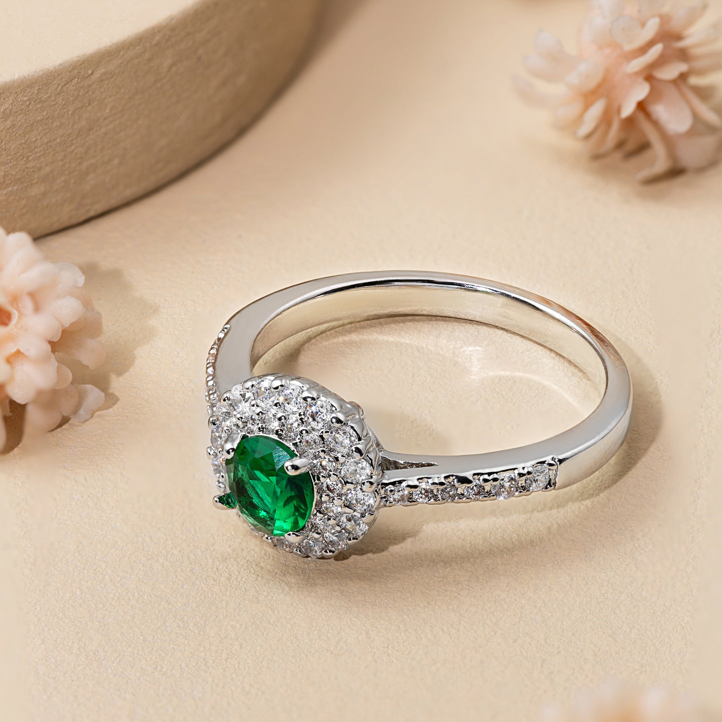 Radiant Halo Round Ring