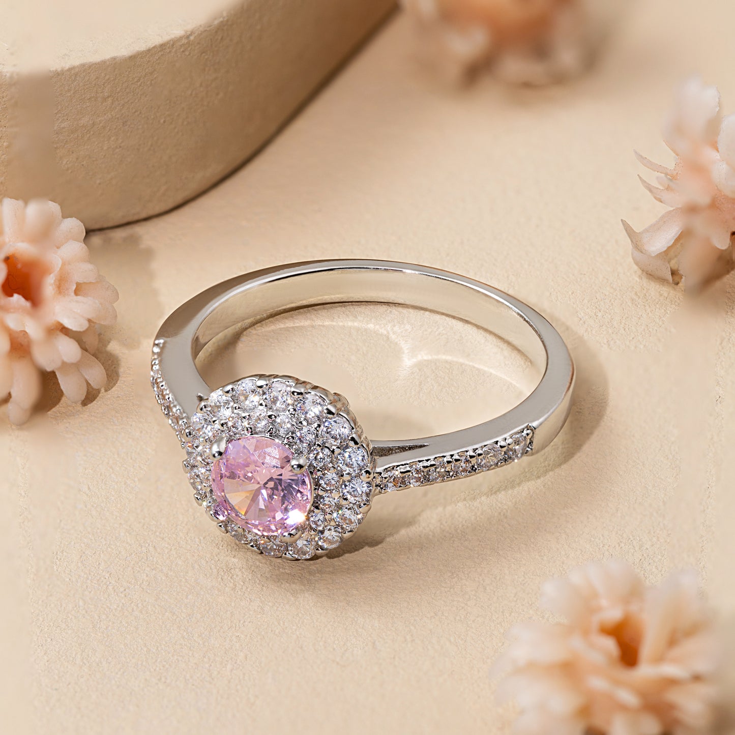 Radiant Halo Round Ring