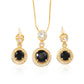 Necklace With Earring Round in Black