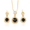 Necklace With Earring Round in Black